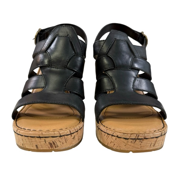 Born Bernese Strappy Cage Open Toe Cork Wedge Sandals Women's Size 9M - Picture 7 of 16